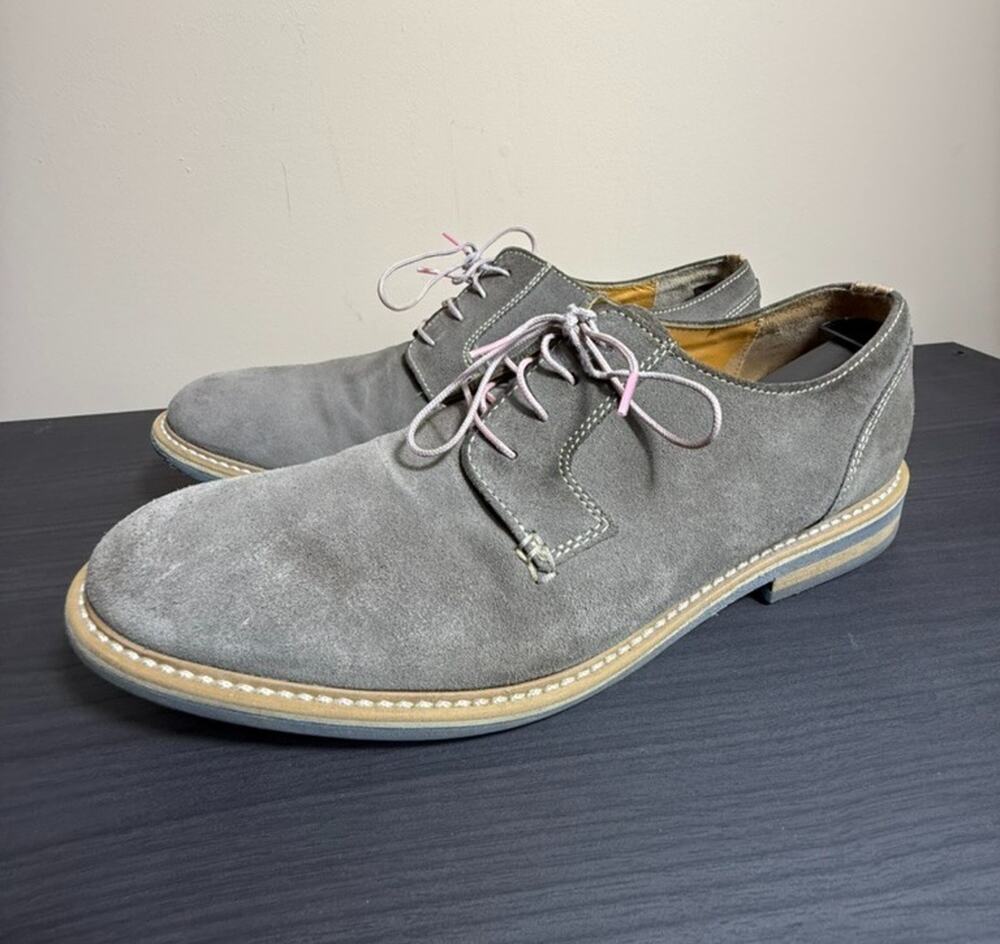 Johnston And Murphy Men's Size 13 M Gray Suede Leather Oxford